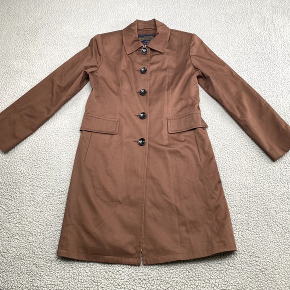 Pendleton Jackets & Blazers - Pendleton Coat Womens 4 Long Red Parka Jacket Button Up Polka Dot Lining Rain